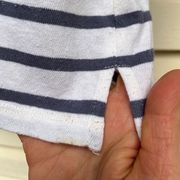 Madewell off white with gray stripes Hiatus sleeveless top,slightly distressed,M - Picture 8 of 12